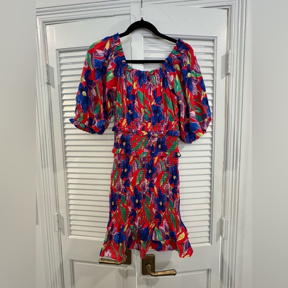 Skies Are Blue Dresses & Skirts - Skies Are Blue Colorful Floral Smocked Mini Dress